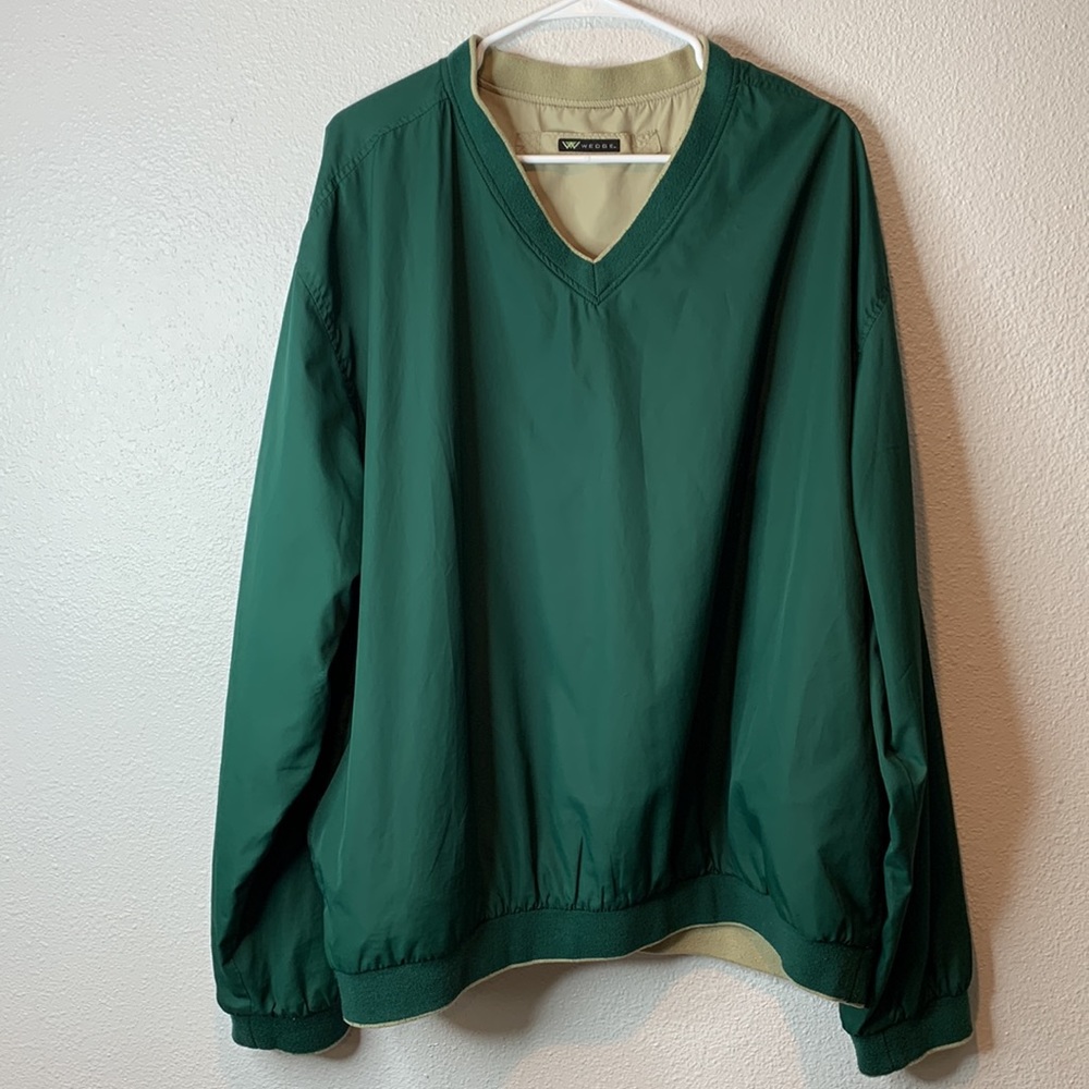 Wedge Golf V Neck Pullover Reversible Windbreaker Jacket XXL